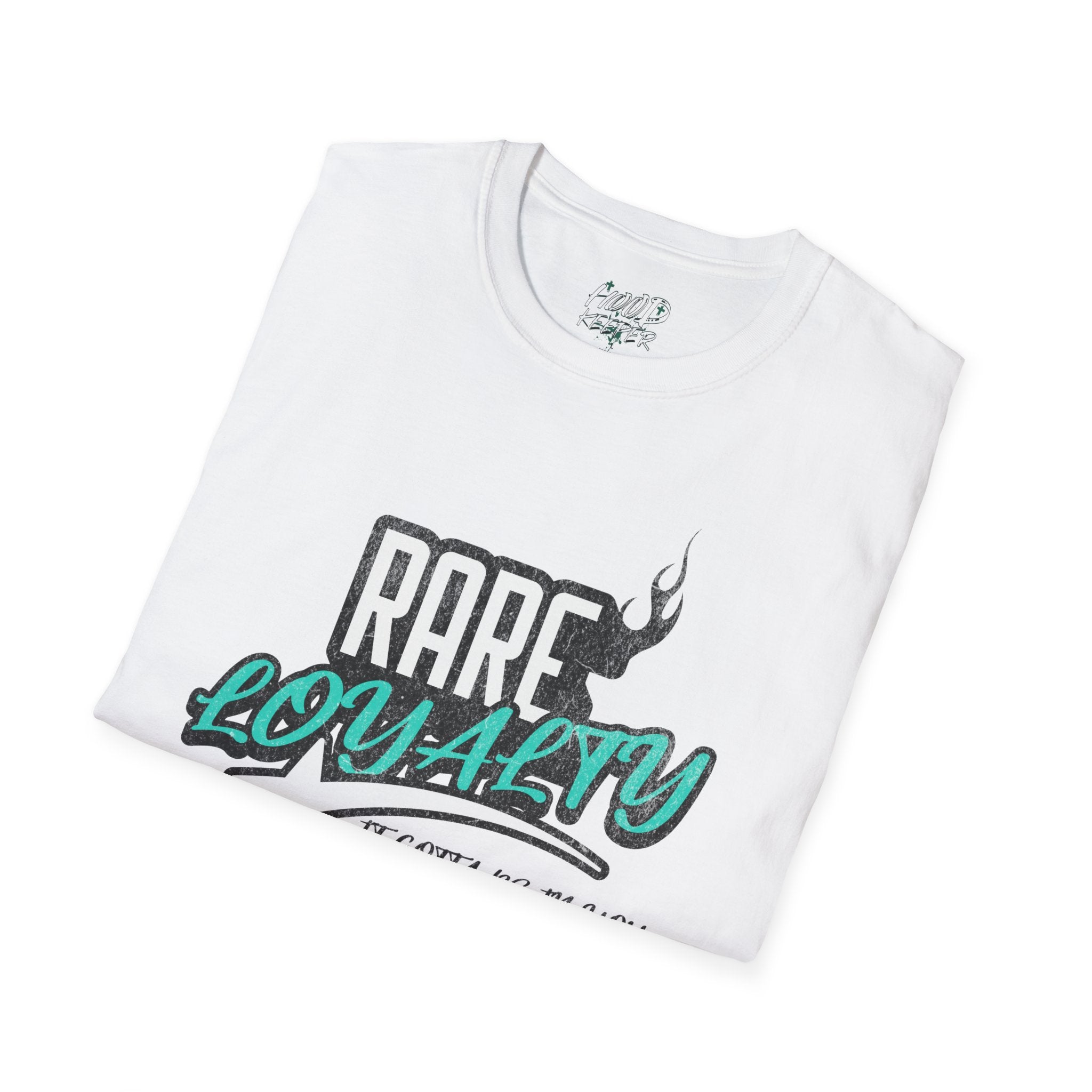'Rare Loyalty' Teal Script Retro Star Tee