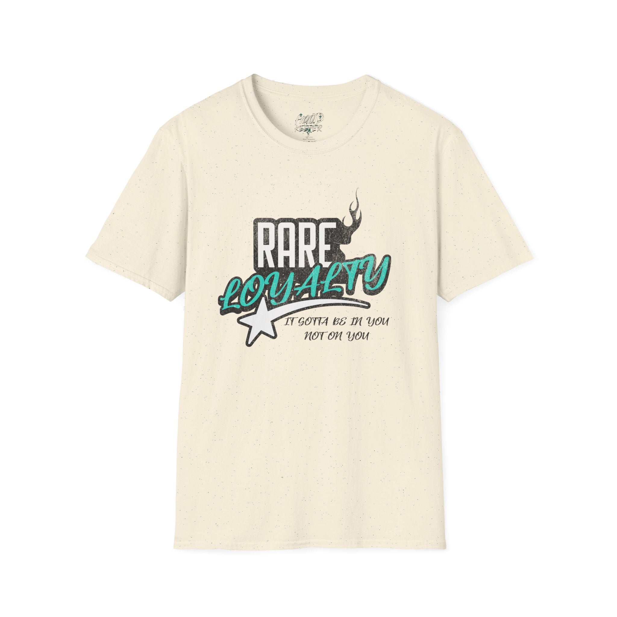 'Rare Loyalty' Teal Script Retro Star Tee