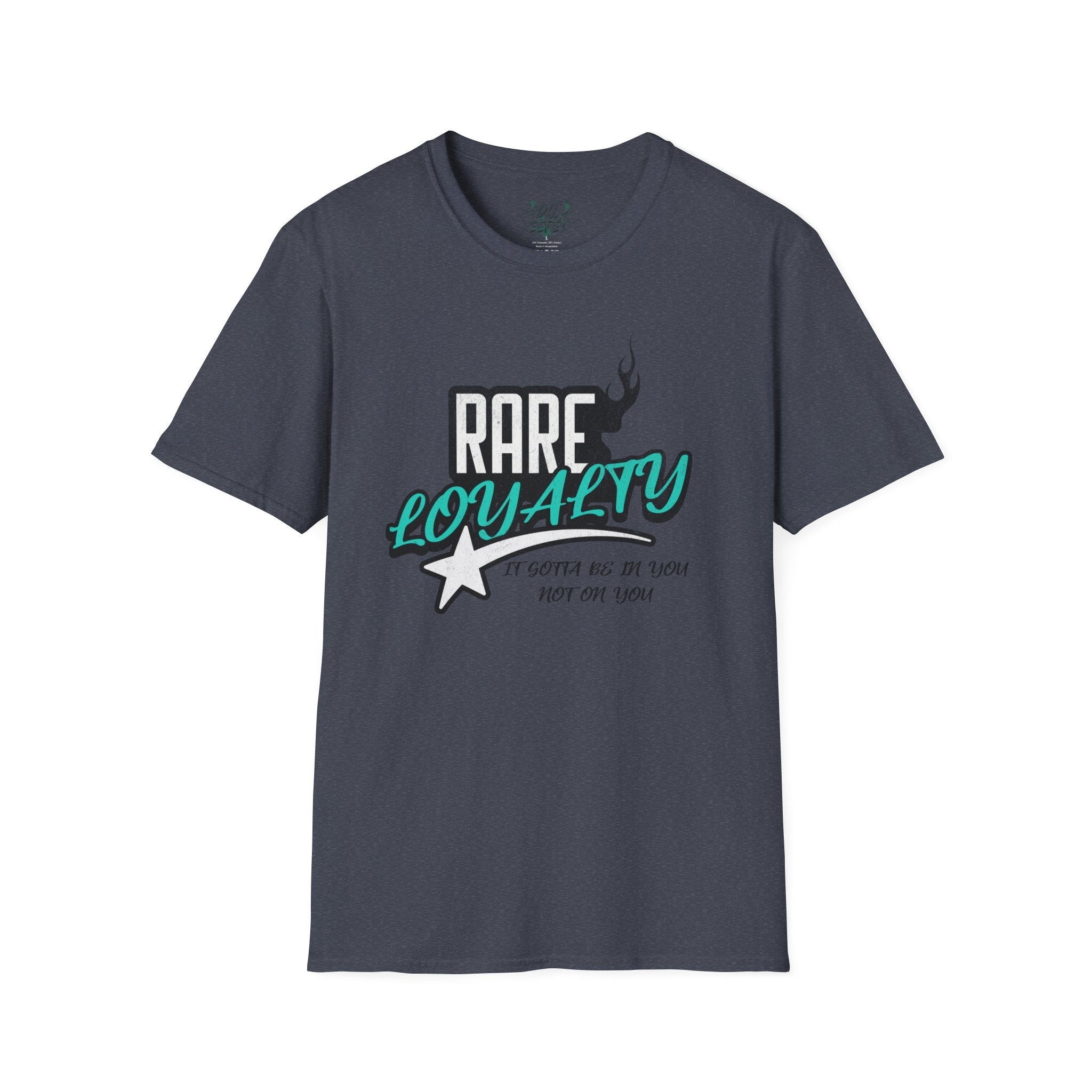 'Rare Loyalty' Teal Script Retro Star Tee