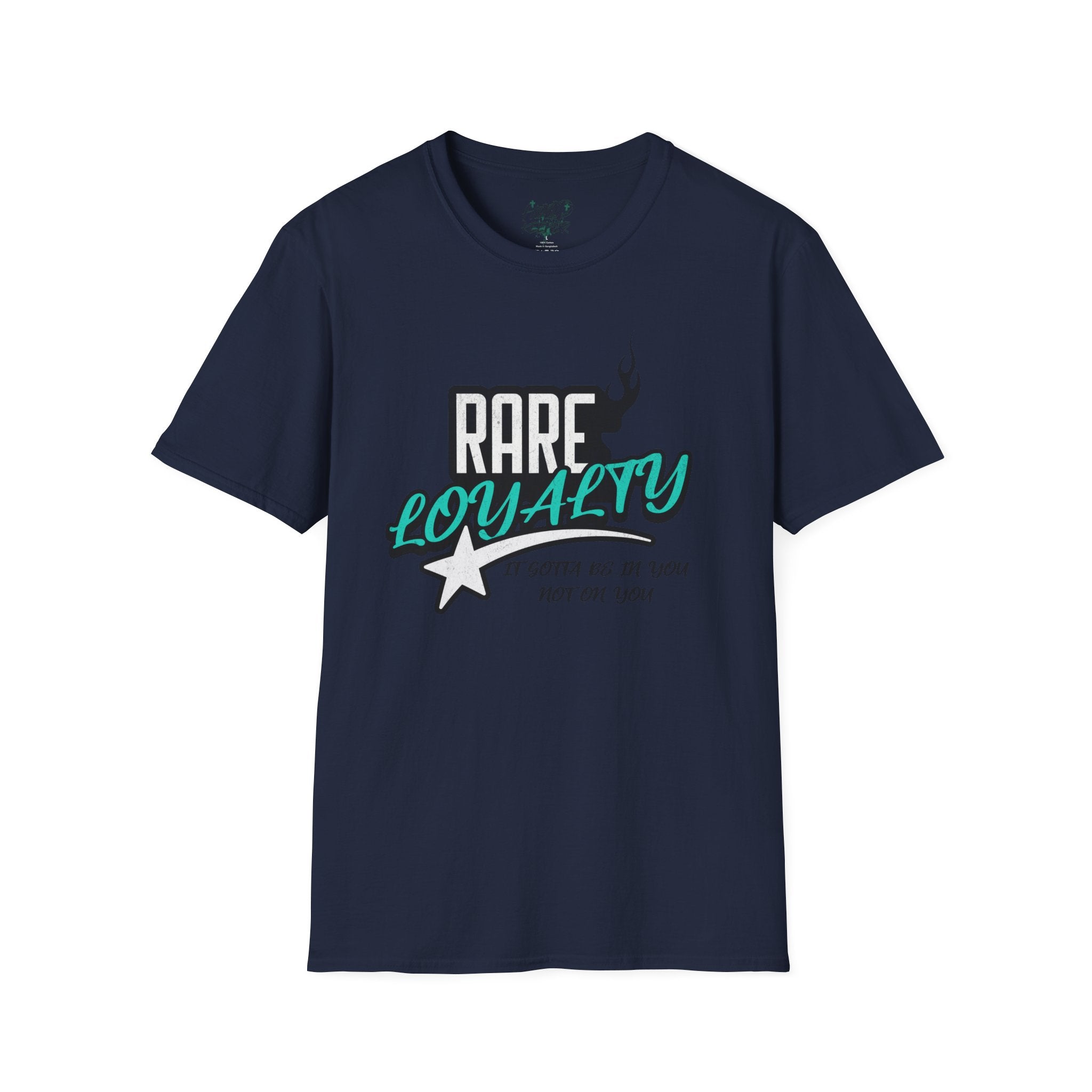 'Rare Loyalty' Teal Script Retro Star Tee