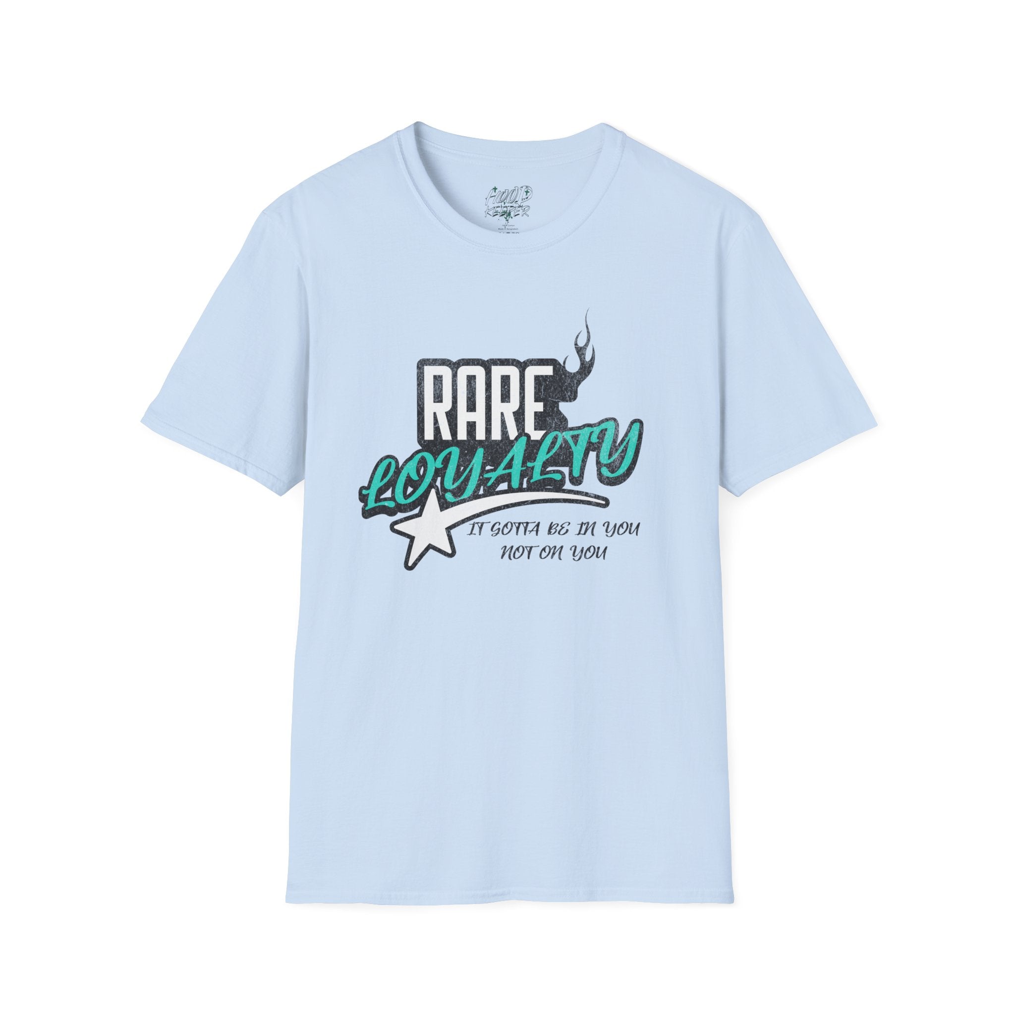 'Rare Loyalty' Teal Script Retro Star Tee