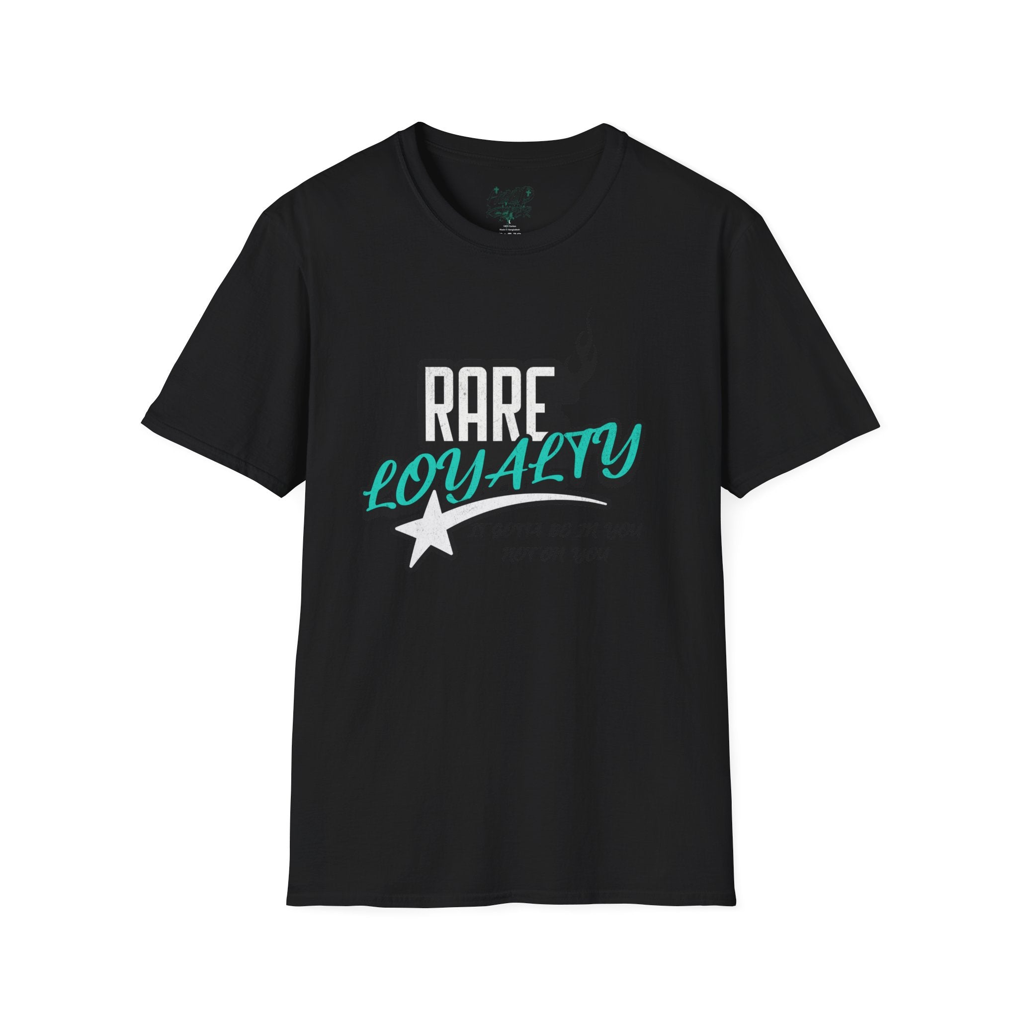 'Rare Loyalty' Teal Script Retro Star Tee