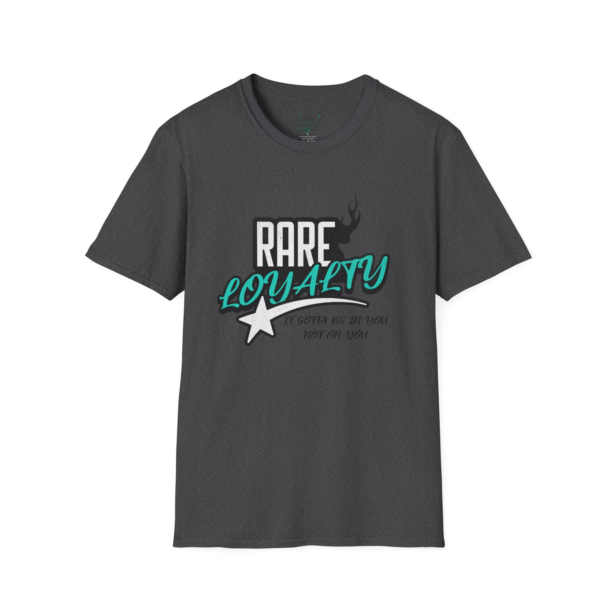 'Rare Loyalty' Teal Script Retro Star Tee